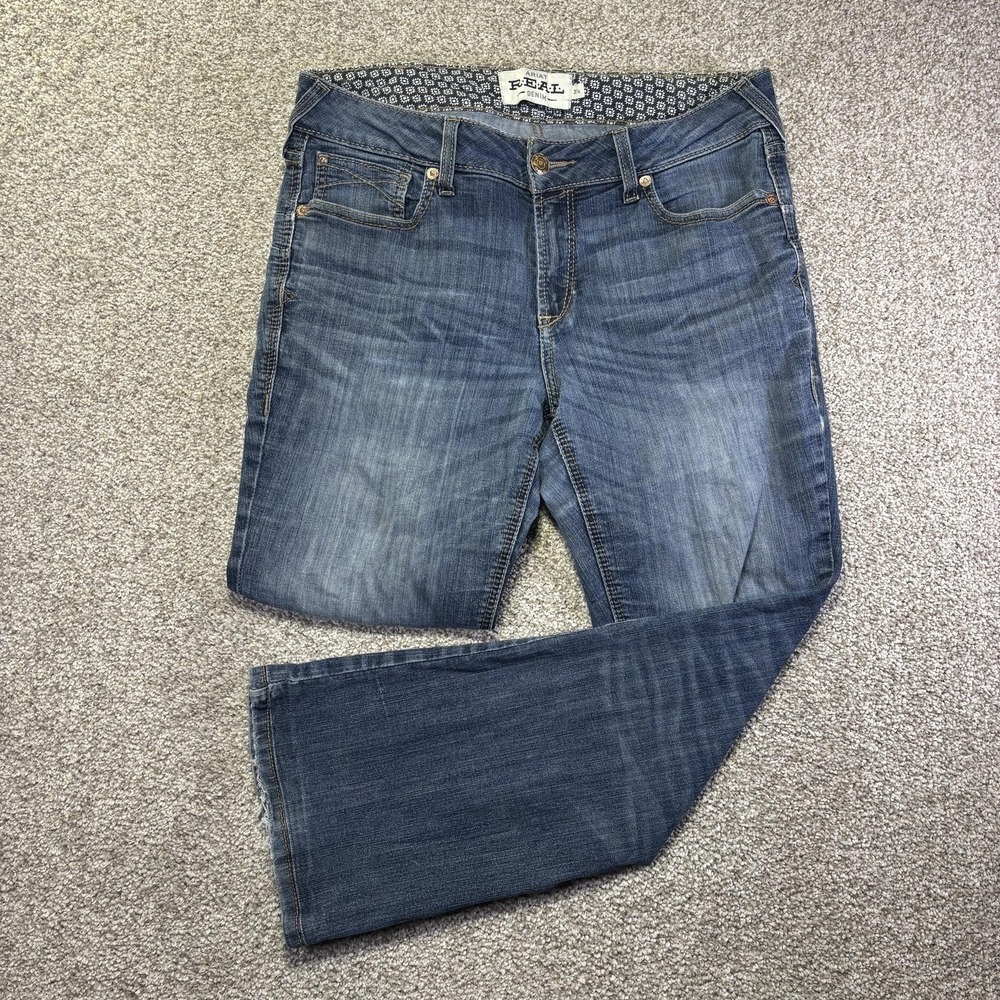 Ariat Real Rosa Boot Jeans‎ Womens 31S Blue Medium Wash Bootcut Distressed Denim